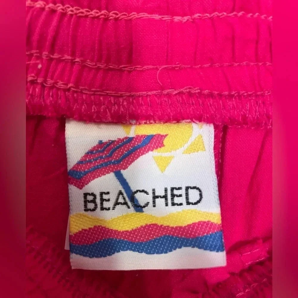 NWT Vintage! 80s / 90s Sears "Beached" Pink Wide Leg Cotton Pants, Med Throwback - Picture 3 of 7